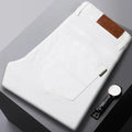 Men's Plain Jeans with Back Patch Pocket Detail - White