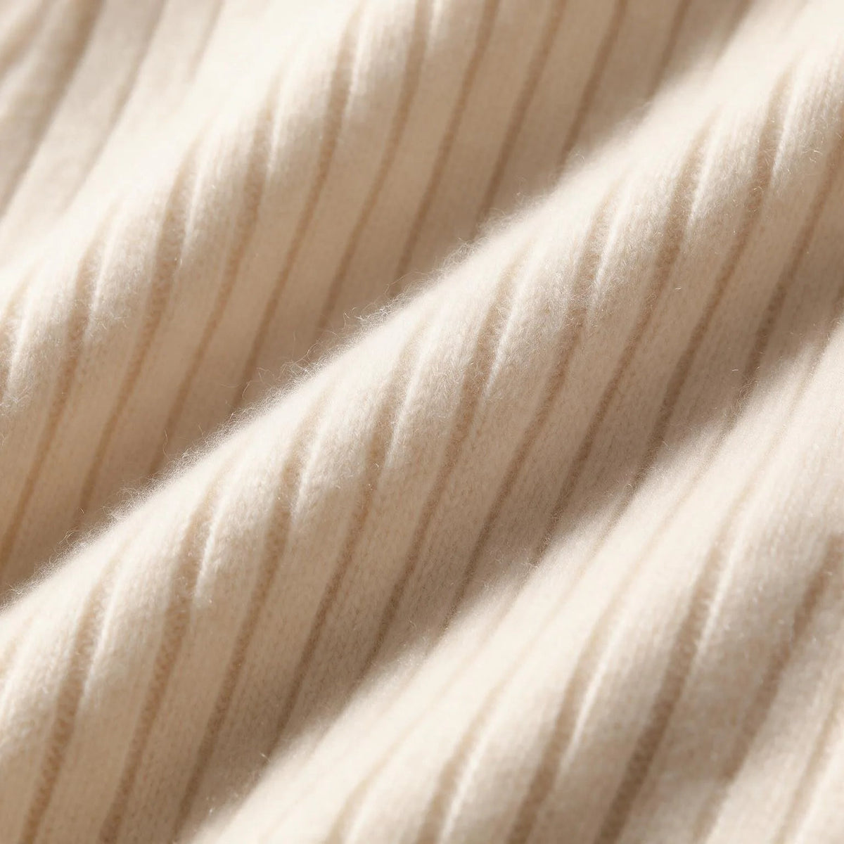Men's Ribbed Zip Front Cardigan with Foldover Collar - Beige