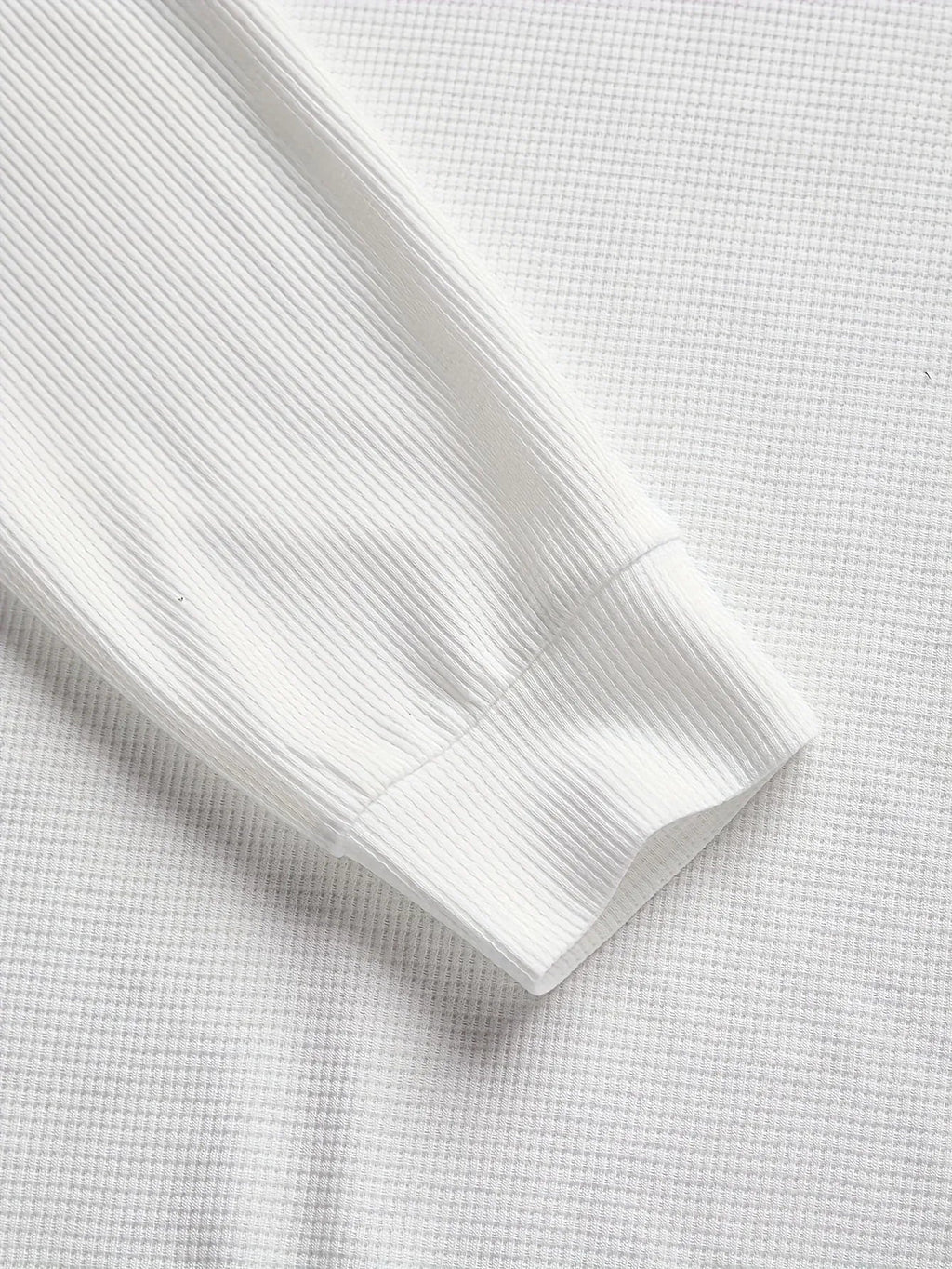 Men's Textured Crewneck Sweater with Contrast Patches - White