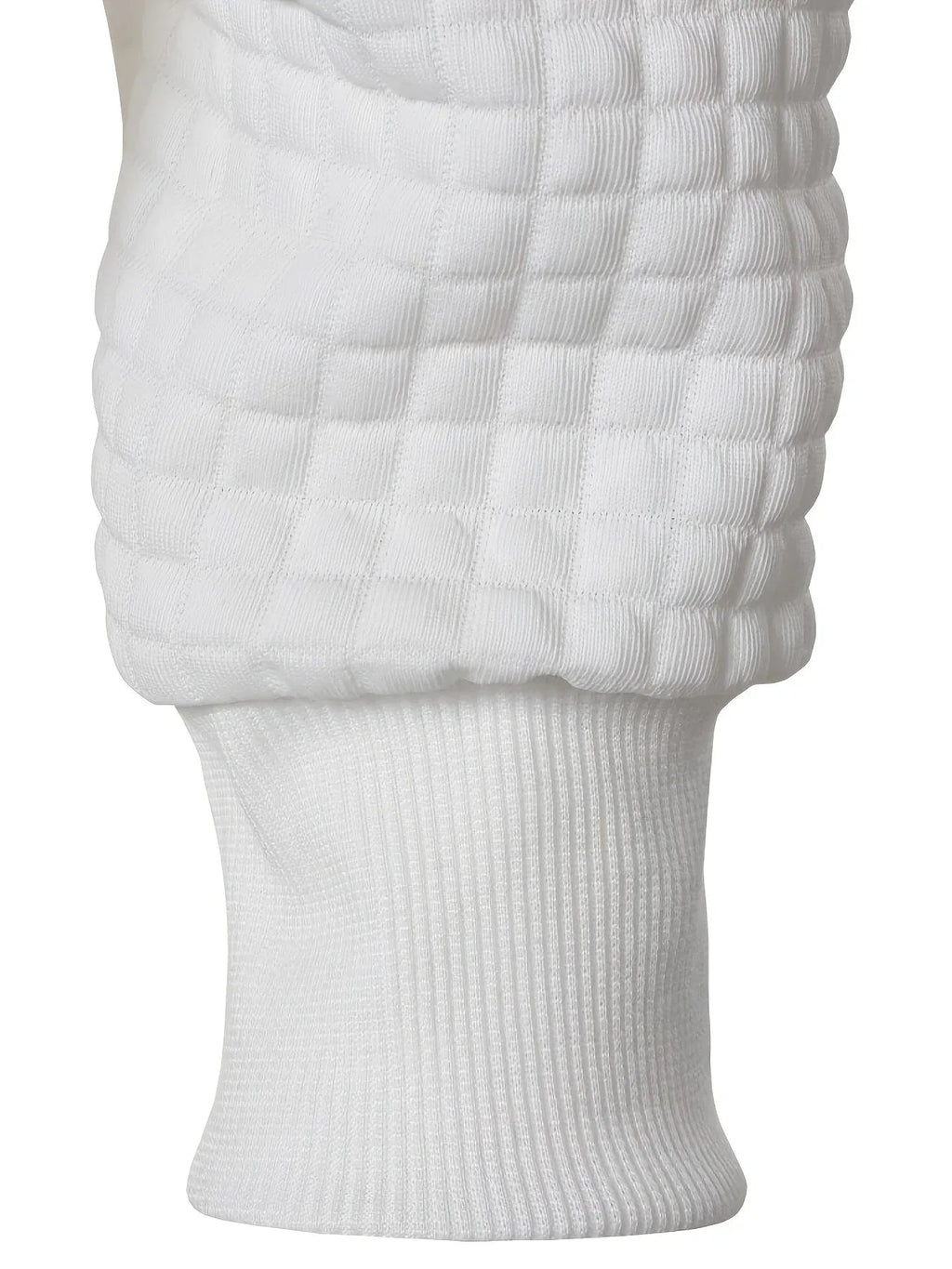 Men's Zip Front Stand Collar Jacket with Grid Detail - White