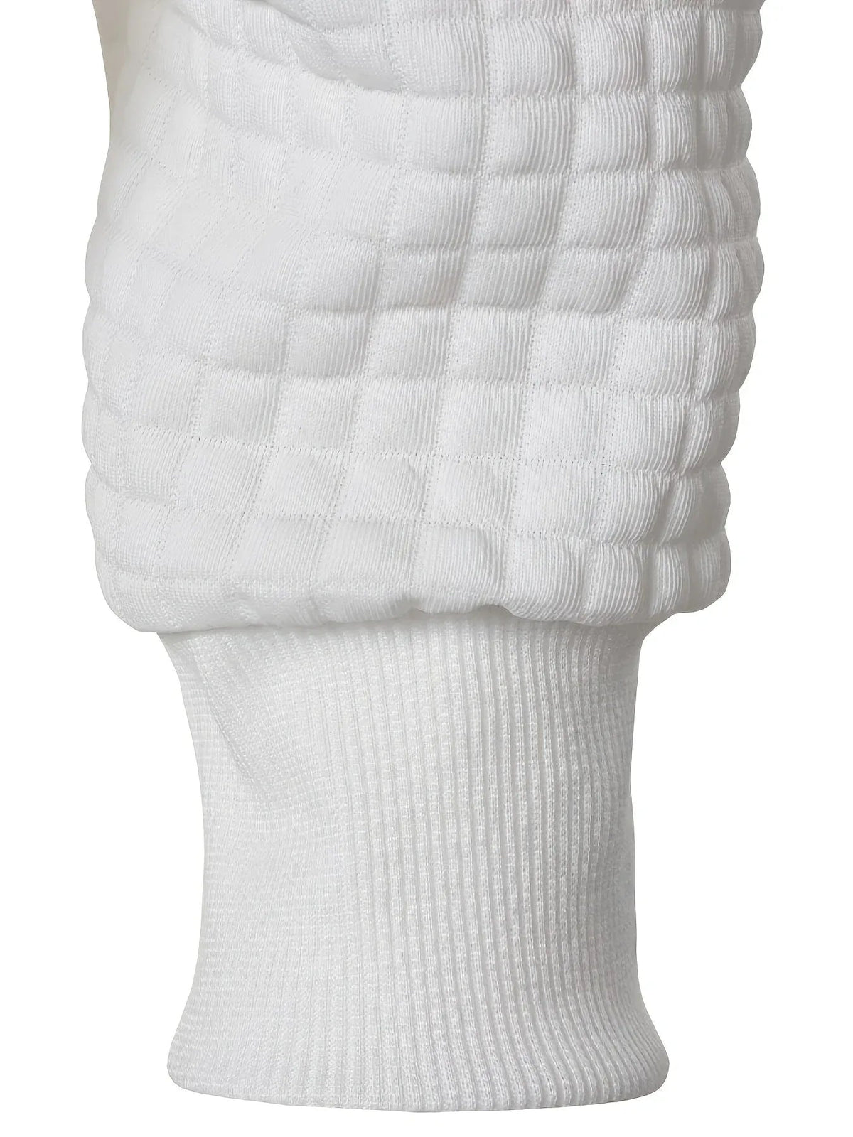 Men's Zip Front Stand Collar Jacket with Grid Detail - White